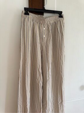 Striped lineny wide leg pants